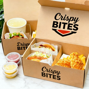 Envase Personalizado para Comida Rápida, Caja con Compartimentos para Shawarma, <span class=keywords><strong>Doner</strong></span> <span class=keywords><strong>Kebab</strong></span>, Wrap, para Restaurantes <span class=keywords><strong>Halal</strong></span>, Comida para Compartir, Comida para Llevar - Product Image 3