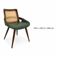 Chaise de salle à manger moderne HR-6013C avec revêtement en cuir PU, structure en contreplaqué courbé, accoudoirs et dossier incurvés, et pieds pour salons