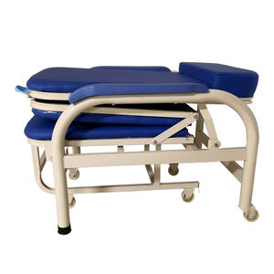 Dual-Purpose <b>Folding</b> <b>Bed</b> with Accompanying Chair Thickened and Reinforced Portable Metal Steel for Hospital Wards - Product Image 1