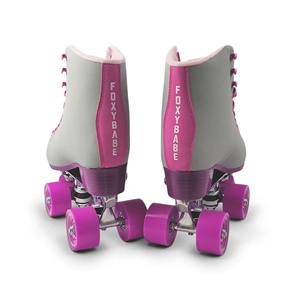 Patins à roulettes doubles haut de gamme pour femmes, en cuir de vachette/PU, avec cadre en alliage d'aluminium, 4 roues, légers, pour la location, chaussures de patinage en cuir - Product Image 5