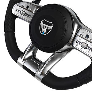 Volant modifié perforé en cuir noir pour Mercedes Benz A GLA B GLB <span class=keywords><strong>C</strong></span> GLC E GLE CLS ZC-809-P76-F - Product Image 5