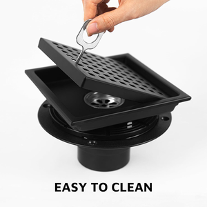 OEM Factory 6 pulgadas Acero inoxidable 304 Desagüe <span class=keywords><strong>de</strong></span> ducha negro mate Patrón <span class=keywords><strong>de</strong></span> rejilla <span class=keywords><strong>Desague</strong></span> <span class=keywords><strong>De</strong></span> Ducha Desagüe <span class=keywords><strong>de</strong></span> piso <span class=keywords><strong>de</strong></span> baño - Product Image 2