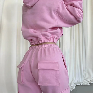 Felpa con Zip <span class=keywords><strong>Oversize</strong></span> in Spugna Francese OEM, 100% Cotone, Tinta Unita, <span class=keywords><strong>Abbigliamento</strong></span> Sportivo e Femminile - Product Image 4