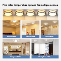 Plafonnier LED Moderne 2025 24W, Montage Encastré, Couvercle Acrylique, Base en Acier, Étanche IP44 pour Hôtel/Salon, Éclairage Intérieur