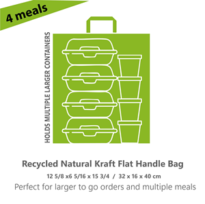 Sac en papier kraft brun biodégradable personnalisé avec poignée, sac de courses en papier kraft pour aliments, pizza, salade, gelée, nourriture pour animaux - Product Image 5