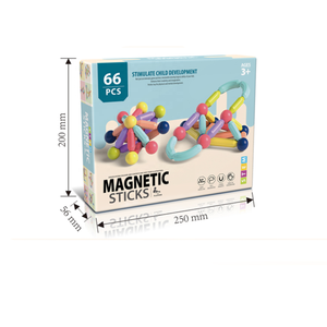 Ensembles de blocs de <span class=keywords><strong>construction</strong></span> magnétiques 3D personnalisés, 66 pièces, jeux de <span class=keywords><strong>construction</strong></span> pour enfants avec tiges magnétiques de couleur, boules certifiées CPC - Product Image 1