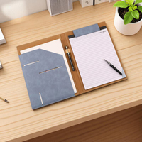 Porte-documents A4 A5, classeur de documents professionnel, multifonctionnel, en cuir PU, avec clip, carnet de conférence, dossier pour le bureau