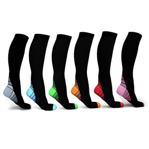 Men's And Women's Sports Compression Socks Knee High Gradient Nylon Sweat Wicking For <b>Running</b> And Fitness - Product Image 4