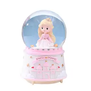 Château couronne de princesse boule de cristal personnalisée, rêve de neige, cœur de fille, cadeau d'anniversaire