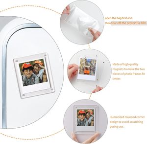 6 Pack 4x6 Cadres Photo Acrylique Réfrigérateur Magnétique Photo Affichage Double Face Transparence pour Réfrigérateur Mur Coloré Logo - Product Image 5