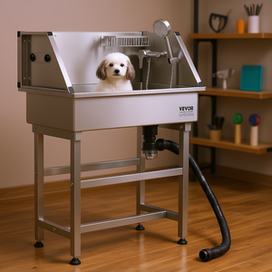 Baignoire de toilettage pour chien Vevor 34 pouces en acier inoxydable avec robinet pour le nettoyage des animaux domestiques, utilisation en intérieur - Product Image 2