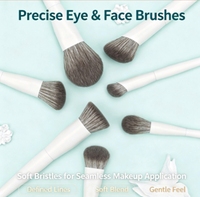 DailyQueen – Ensemble de 19 pinceaux de maquillage de luxe en bois blanc, poils synthétiques ultra-doux, compatibles avec le correcteur, option logo personnalisé