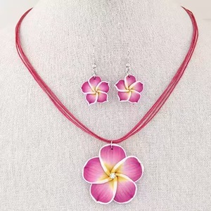 Polinesia nuevo bohemio pendientes colgantes collar conjunto girasol trenzado mujer chica moda hecha a mano suave polímero playa joyería conjunto - Product Image 6