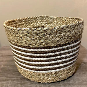 Custom Woven Straw Rope Basket for Flower Pot Jewelry & Wardrobe for Bathroom Use - Product Image 3