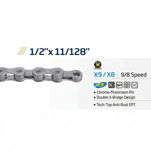Chaînes de vélo à <span class=keywords><strong>prix</strong></span> compétitif en gros, 1/2"*1/8", simple vitesse, 7, 9, 11, 12 vitesses, couleur naturelle - Product Image 5