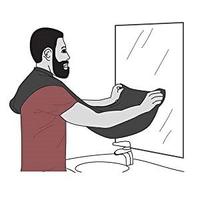 Cape de salon 80*110 pour homme Cape de coiffeur à fermeture réglable