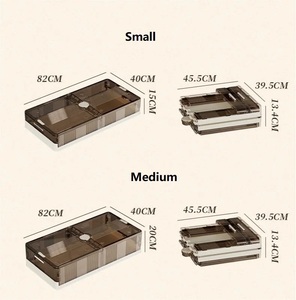 Có thể gập lại nhựa hộp lưu trữ với bánh xe dưới giường công suất lớn phòng ngủ quần áo tổ chức dưới giường tổ chức Thùng - Product Image 4