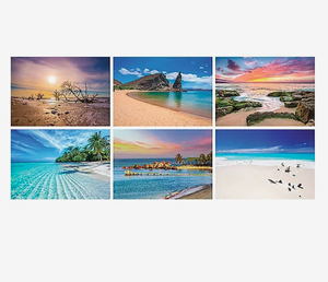 Calendriers de bureau promotionnels personnalisés avec logo 2027, impression sérigraphique, thème vacances tropicales, cadeau d'entreprise, vente en gros, 12 mois - Product Image 2