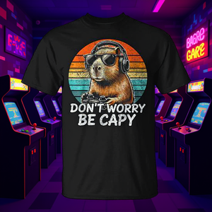 Camiseta Retro de Videojuegos Don't Worry Be Capy Capybara - Product Image 3