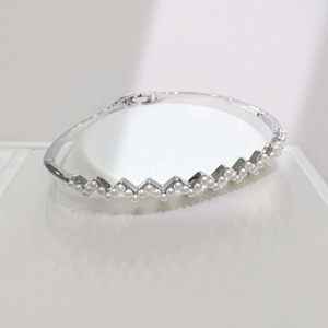 Custom plata 925 sterling <b>Silver</b> minimalist party <b>bracelet</b> fine korean gold plated chunky vintage pearl fashion <b>bangle</b> <b>bracelets</b> - Product Image 1