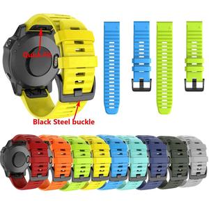Venta directa de fábrica para Garmin <span class=keywords><strong>Fenix</strong></span> 6 Pro 5 Plus 22/26mm correas de reloj deportivo de silicona de ajuste rápido - Product Image 1