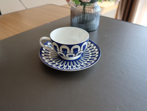 Juego de cena de porcelana de hueso de 4 piezas de lujo azul europeo más vendido - Product Image 3