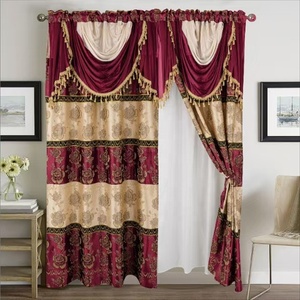 Home Living Room Two Layer Europe Floral Luxury Jacquard Valance <strong>Curtain</strong> for the <strong>Window</strong> Ready Made - Product Image 3