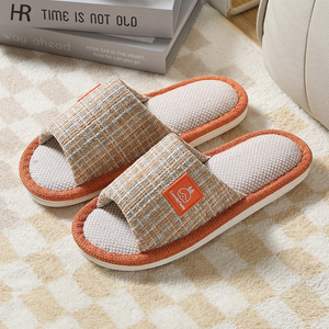 Pantofole <span class=keywords><strong>in</strong></span> Lino per Tutte le Stagioni, Antiscivolo e Resistenti all'Usura, Pantofole Insonorizzate <span class=keywords><strong>in</strong></span> Cotone e Lino per Pavimenti Interni - Product Image 4