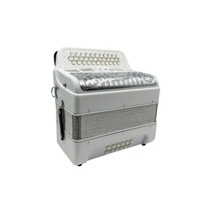 Fisarmonica Diatonica Professionale OEM SEASOUND JB3412C 34 Tasti 12 Bassi 3 Registri Corpo Bianco Opaco Griglia Argento Legno Bianco - Product Image 4