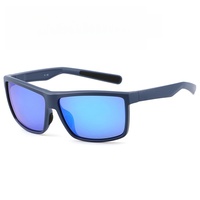 Lunettes de soleil polarisées pour hommes, noires mates, lunettes de sport, pêche, conduite, course à pied, logo personnalisé, vente en gros avec étui à lunettes
