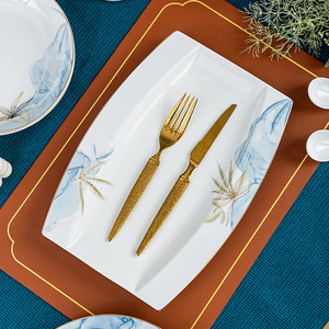 Venta directa de los fabricantes, nuevo juego de vajilla de cerámica de lujo ligero chino, 60 piezas, juego de cuencos de comedor para 10 personas, regalo - Product Image 2