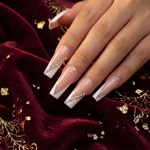 <span class=keywords><strong>Uñas</strong></span> Postizas Hechas a Mano, Color Rosa Brillante con Corazón Blanco, Efecto Metal Líquido, para Uso Diario, <span class=keywords><strong>Uñas</strong></span> Adhesivas <span class=keywords><strong>de</strong></span> Moda - Product Image 2