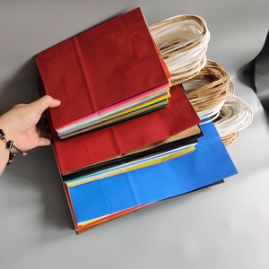 Wholesale Clothing in Stock Kraft Paper Bag with Handle <b>Cheap</b> Price Take Away Shopping Bag Accept Custom Printing - Product Image 1