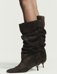 <span class=keywords><strong>Bottes</strong></span> en cuir de veau lisse de qualité supérieure, <span class=keywords><strong>bottes</strong></span> en <span class=keywords><strong>daim</strong></span> <span class=keywords><strong>chocolat</strong></span> de qualité supérieure, <span class=keywords><strong>bottes</strong></span> à enfiler, hauteur genou, <span class=keywords><strong>bottes</strong></span> en cuir de luxe pour femmes, <span class=keywords><strong>bottes</strong></span> en <span class=keywords><strong>daim</strong></span> plissées, <span class=keywords><strong>bottes</strong></span> western - Product Image 1