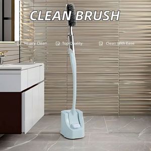 New 2024 <b>Long</b>-<b>Handle</b> Plastic Bathroom <b>Brush</b> Holder <b>with</b> Soft <b>Cleaning</b> Toilet Soap Dispensing Head for Baby Use Box Packed - Product Image 5