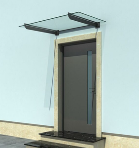 BuyLando - 1x S Support pour auvent en verre - acier inoxydable RAL7016