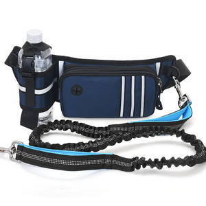 Zipper <b>Pouch</b> and Retractable Waist <b>Belt</b> Bag Hands-Free Waterproof Polyester Dog Leash - Product Image 1