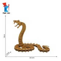 Modèle de cobra en carton ondulé 3D non peint, kit de construction de serpent éducatif intelligent à assembler soi-même, papier kraft jazz