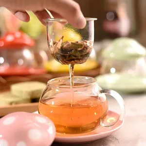 Meilleures ventes : Mugs à café et thé en verre <span class=keywords><strong>avec</strong></span> infuseur <span class=keywords><strong>filtre</strong></span> pour thé en vrac, joli <span class=keywords><strong>mug</strong></span> théière <span class=keywords><strong>avec</strong></span> sous-verre et couvercle en céramique - Product Image 3