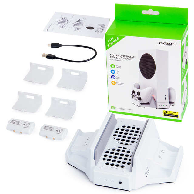 TYX-0663 Multifunctional 2 in 1 Vertical Bracket Stand Charging Station Dock Cooling Fan for Xboxes Series S Cooler