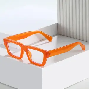 사용자 정의 남여 공용 디자이너 컴퓨터 안티 블루 라이트 안경 두꺼운 사각 여성 프레임 안경 패션 광학 프레임