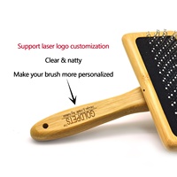 Baoli Oem Cepillo De Gato M 92x150mm 57g nouvel outil De dessèchement pour enlever les enchevêtrements et les noeuds auto-nettoyant bambou brosse pour animaux De compagnie
