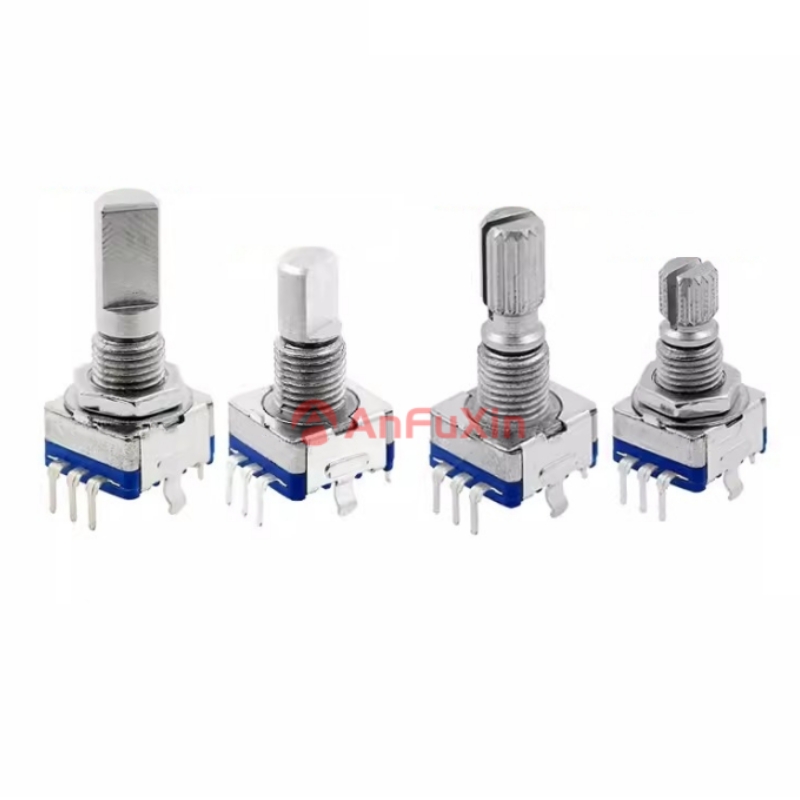 EC11 Rotary Encoder Coded Switch Digital Potentiometer 5-pin with Switch 15mm 20mm Plummer Half Shaft