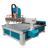 Router CNC de 8 cabezales, 3D, 4 ejes, multihusillos con eje rotatorio