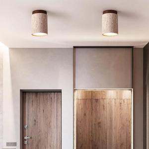 <span class=keywords><strong>Applique</strong></span> <span class=keywords><strong>da</strong></span> <span class=keywords><strong>Soffitto</strong></span> in Travertino Giallo Wabi Sabi, Downlight per Ingresso, Balcone, Corridoio, E27, per Hotel, B&B, Ristoranti, Personalizzabile - Product Image 2