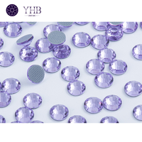 Strass en verre de haute qualité Logo personnalisé Chemise ronde Flatback Violet Strass