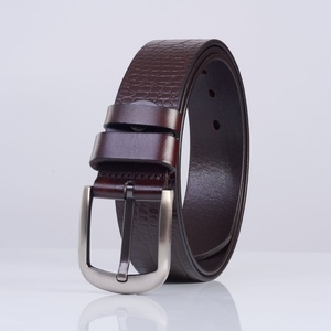 Cinturón Retro Antiguo para Hombre con Hebilla, Cinturón Casual de Moda, Cinturón Simple de Cuero Vacuno Texturizado, Complemento Personalizado para Pantalones - Product Image 1