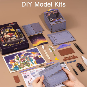 Starry Melody Kit de boîte de théâtre <span class=keywords><strong>miniature</strong></span> en bois DIY, puzzle 3D musical Pays des rêves avec lumière et tiroir de rangement, cadeau - Product Image 2
