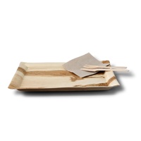 Plateaux rectangulaires en feuilles de palmier de canne à sucre, format gastronorme, empilables et faciles à manipuler, 32,5 cm x 26,5 cm