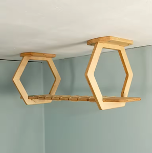 Grosir perlengkapan hewan peliharaan furnitur hewan peliharaan mewah buatan tangan kayu kucing dinding tempat tidur tangga jembatan dengan dua langkah - Product Image 3